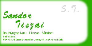 sandor tiszai business card